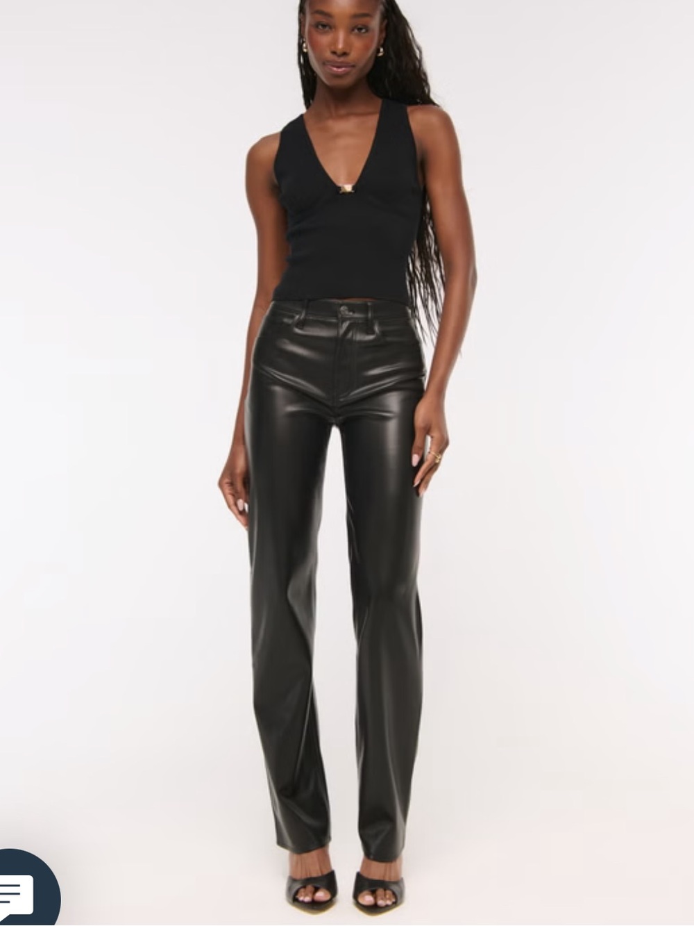 Abercrombie and Fitch faux leather pants black
